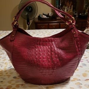 Brahmin Jaqueline tote in a dark rose. Rare